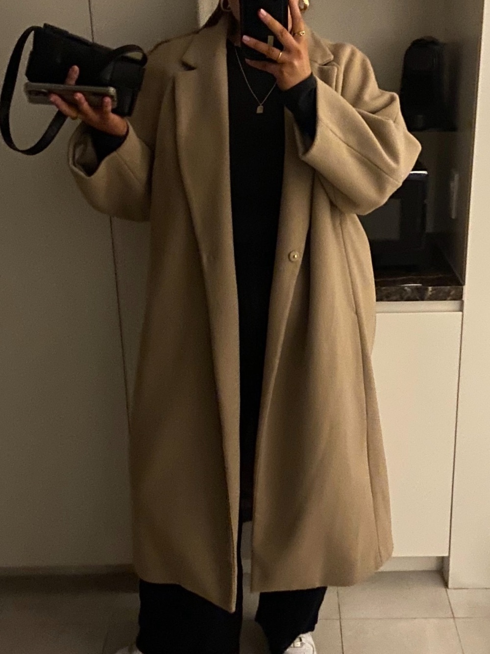 H&M Oversized Trench Coat in Beige